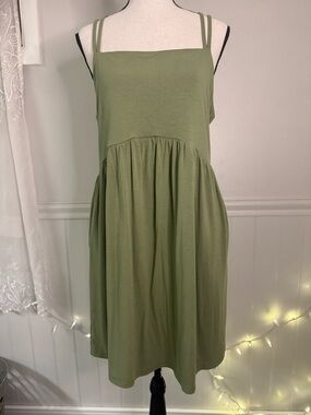 OLD NAVY Olive Green Flowy Tank Summer Dress